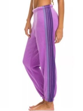 5 Stripe Sweatpants Purple